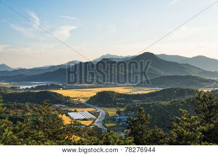 Layers Of Mountain In Korea