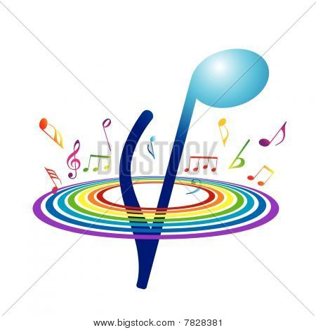 Abstract background with vibrant notes