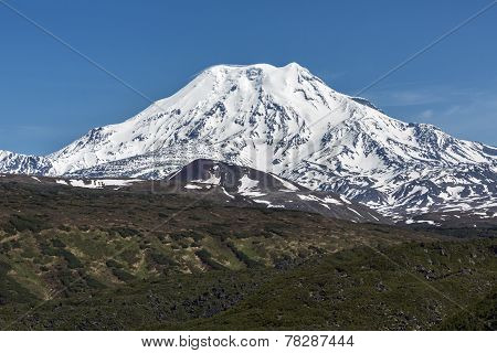 Mountain Landscape Of Kamchatka: Ichinsky Volcano