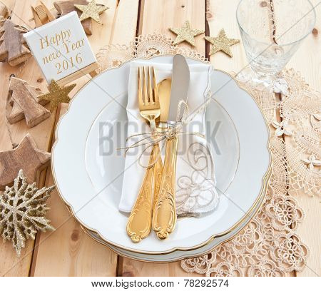 Vintage Tableware Placed For Dinner