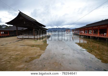 A View Of Itsukushima Shrine In Miyajima, Japan