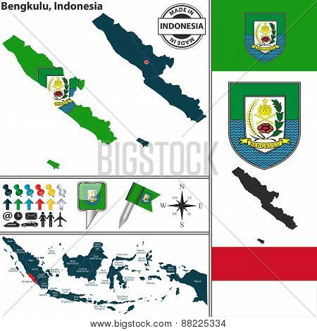 Map Of Bengkulu, Indonesia