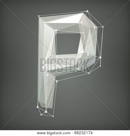 Low poly alphabet. Vector illustration. letter