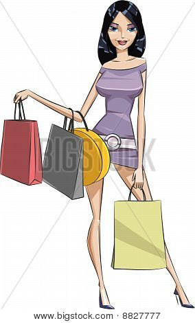Woman with shopping bags
