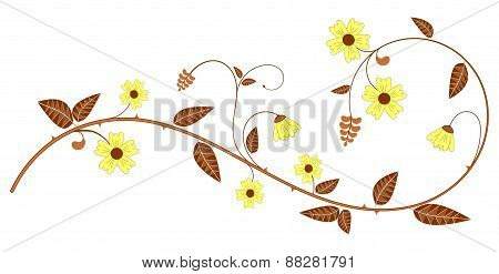 branch with yellow flowers