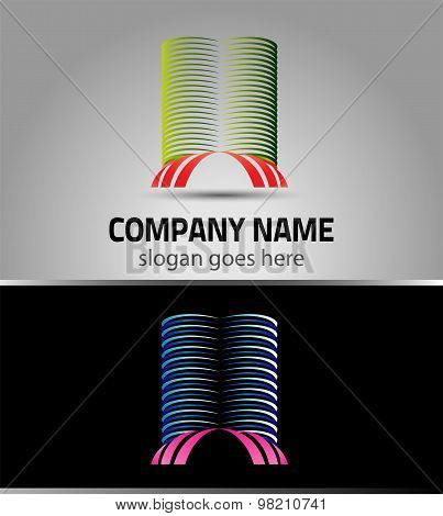 Abstract architecture building silhouette vector logo design template