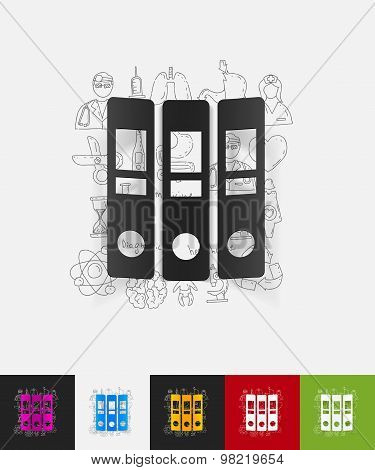 folder paper sticker with hand drawn elements