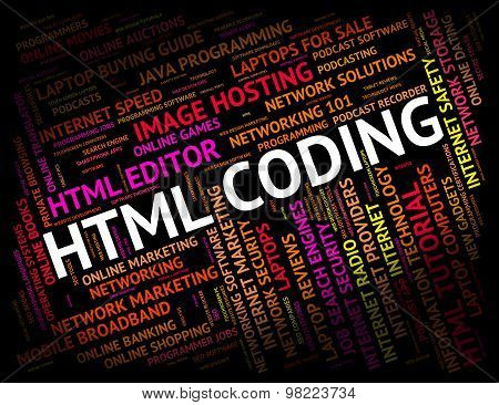 Html Coding Shows Hypertext Markup Language And Cipher