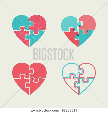 Puzzle hearts