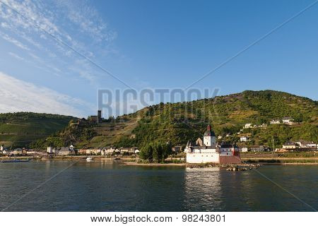 Germany, rhineland-palatinate, view Of Pfalzgrafenstein Castle Near Kaub On Rhine