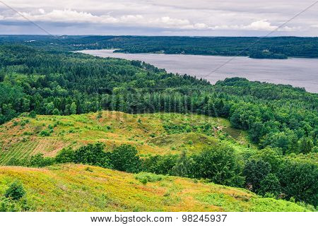 Green Landscape With A Lake In Denmark