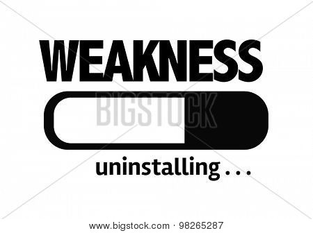 Progress Bar Uninstalling with the text: Weakness