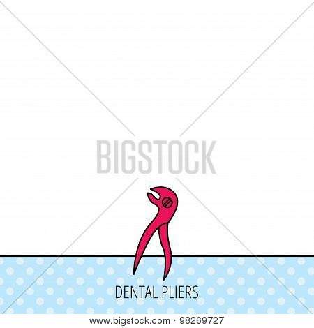 Dental pliers icon. Stomatological forceps tool.