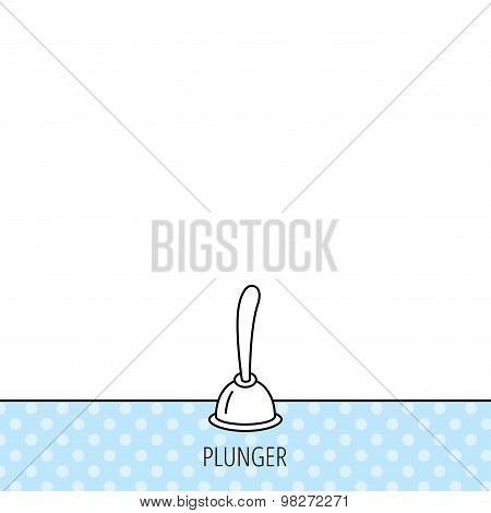 Plunger icon. Toilet cleaning tool sign.