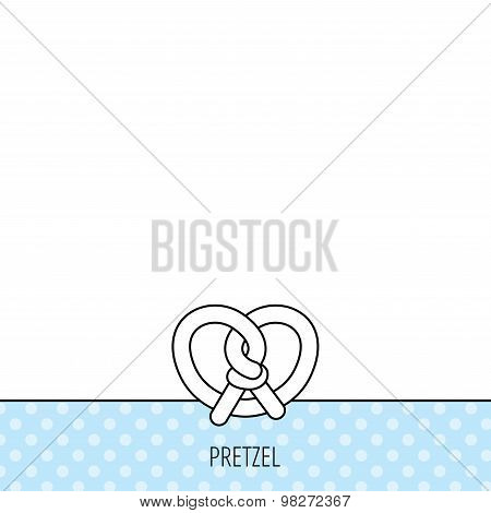 Pretzel icon. Bakery food sign.