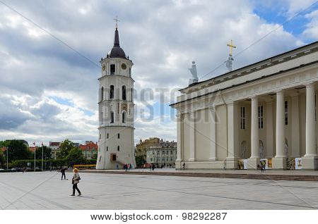 Vilnius, Cathedral Square. Cathedral Of St. Stanislaus And St. Vladislav And Bell Tower