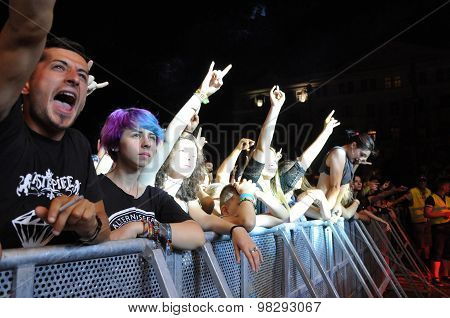 Headbanging Crowd At A Rock Concert