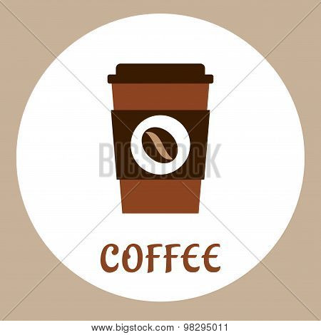 Flat takeaway coffee cup icon