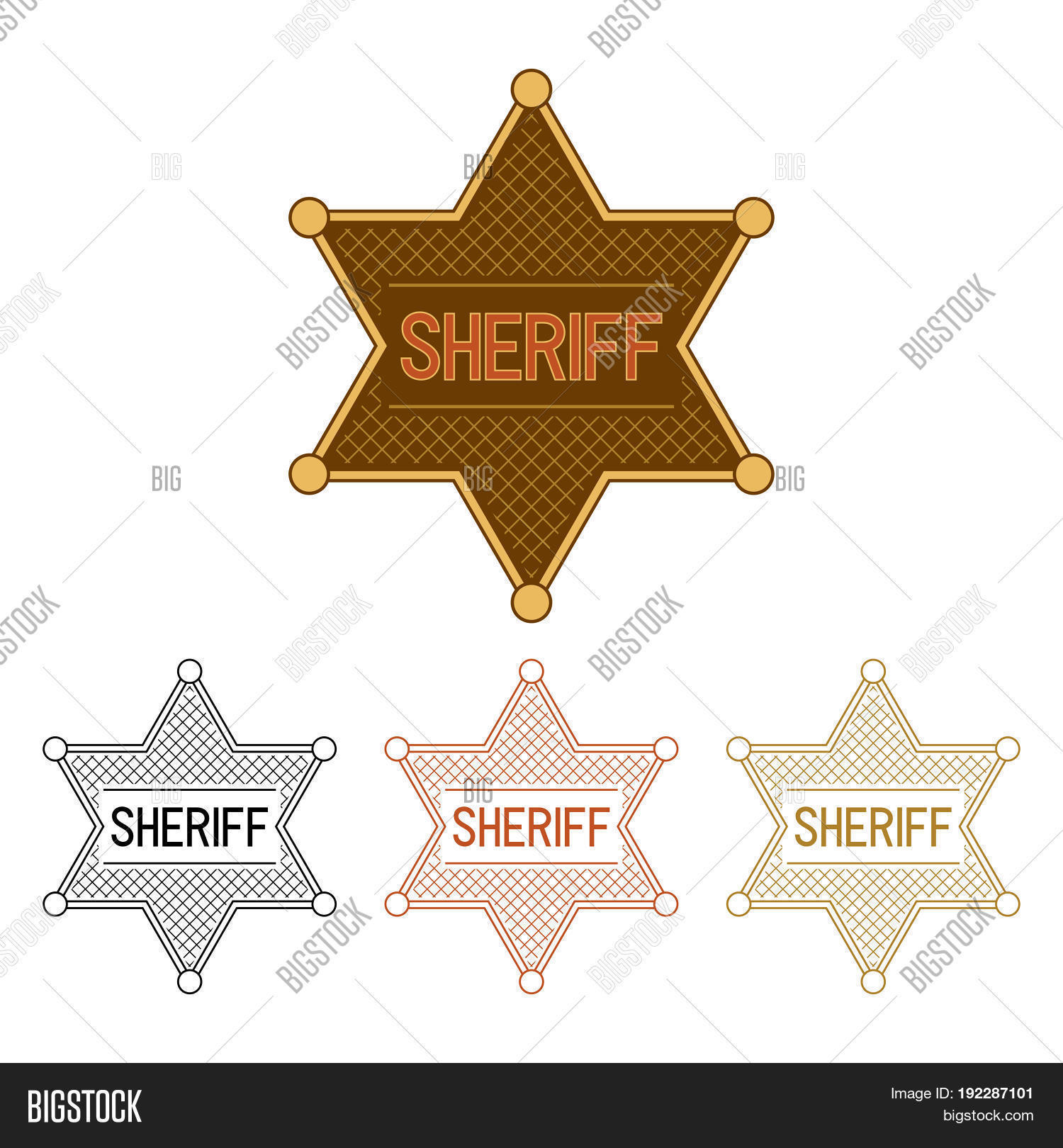 Sheriff's Stars. Set Vector &amp; Photo (Free Trial) | Bigstock