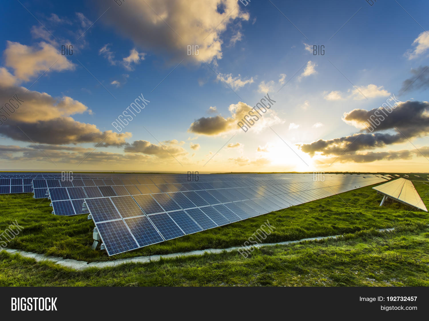 Solar Panels Sunrise Image & Photo (Free Trial) Bigstock