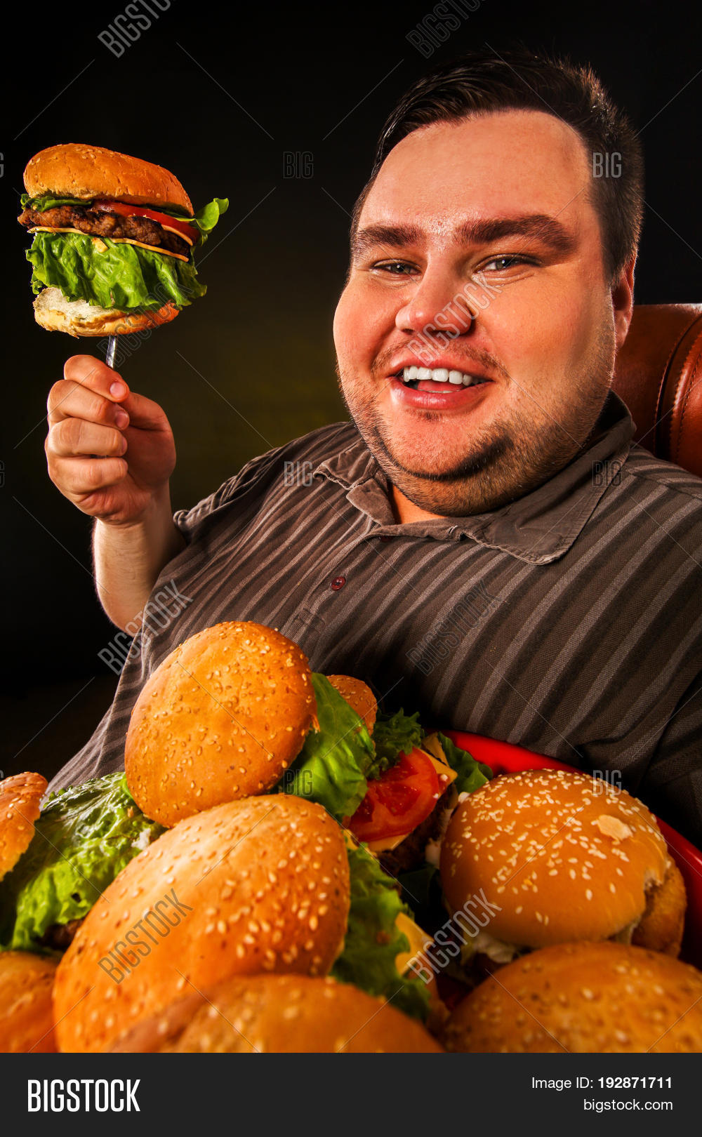 Fat Man Eating Fast Image & Photo (Free Trial) Bigstock