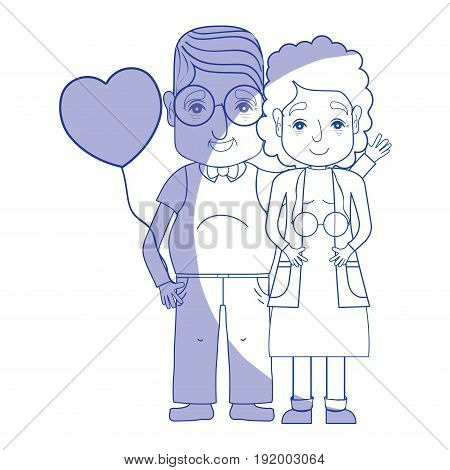 silhouette old coupe people with glasses and hairstyle vector illustration