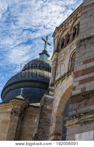 Trier Cathedral with blue sky pictures detail