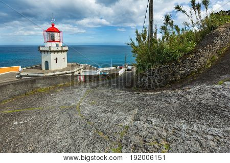 Arnel Lighthouse Near Nordeste On The Sao Miguel Island