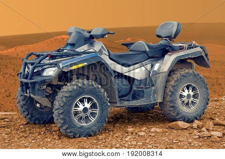 All-terrain vehicle on Mars. Elements of this image furnished by NASA.