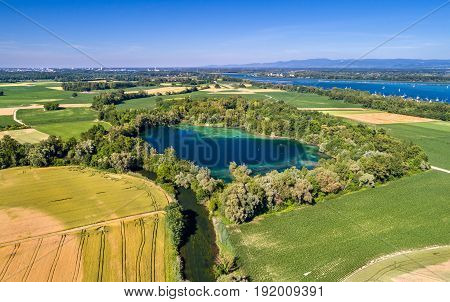 A lake near the Rhine in the south of Strasbourg - Alsace, France