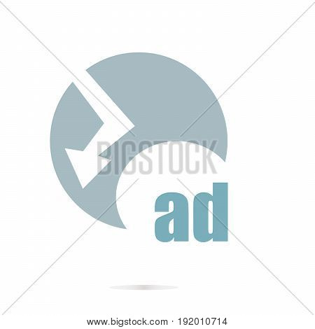 Text Ad. Management Concept . Graphic Design For Your Design. Unusual Flat Logo