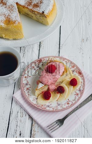 Diet Breakfast With Manna Pie With Banana