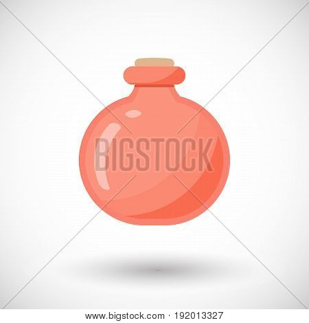 Potion jar vector flat icon Flat design of magic alchemy or medicine object with round shadow cute isolated vector illustration