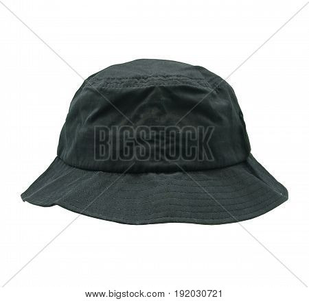 Blank bucket hat color black on white background