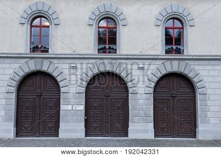 St. Gallen Switzerland - 23 November 2016: Door detail at the abbey of St. Gallen on Switzerland