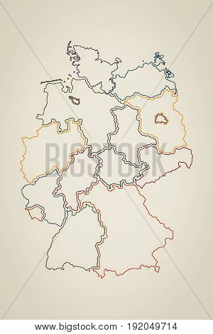 State of germany on brown background to connote a concept of tourism and business culture