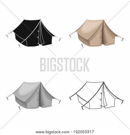 Tourist tent.African safari single icon in cartoon style vector symbol stock illustration .