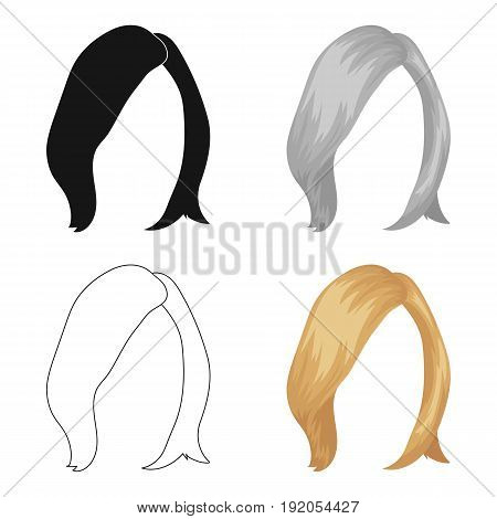White short.Back hairstyle single icon in cartoon style vector symbol stock illustration .