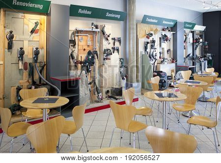 GERMANY - May 30 2012: The dining room in training center of the plant of Metabo