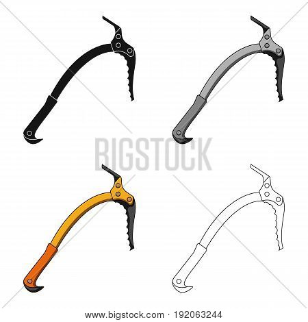 Ice ax.Mountaineering single icon in cartoon style vector symbol stock illustration .