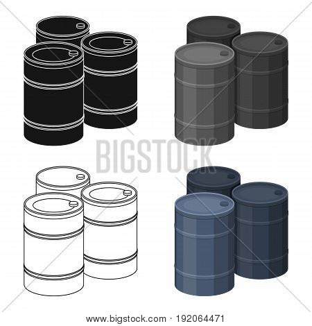Barricade of empty barrels.Paintball single icon in cartoon style vector symbol stock illustration .