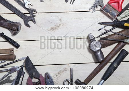 Construction Tools For Repair Hammers Screwdriver Drill Keys