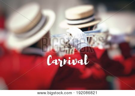 Word Carnival. Brass Band in uniform performing.