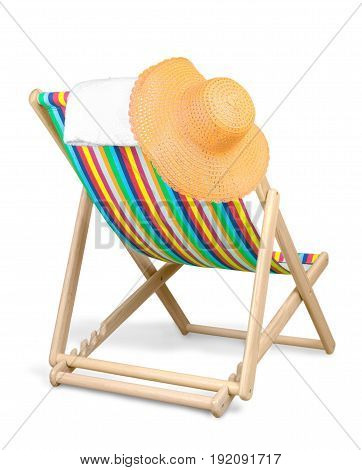 Chair towel hat chaise longue chaise-longue white
