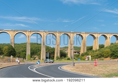 striking railway viaduct in the french Dordogne region