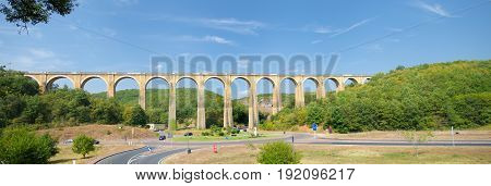 striking railway viaduct in the french Dordogne region