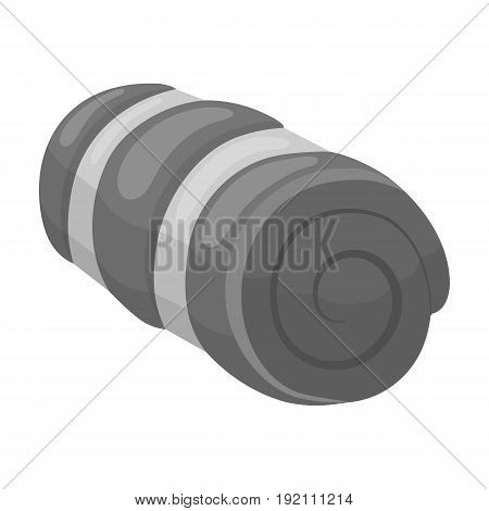 Mattress tourist.Tent single icon in monochrome style vector symbol stock illustration .
