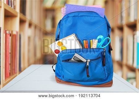 Back school backpack back to school art objects school background color