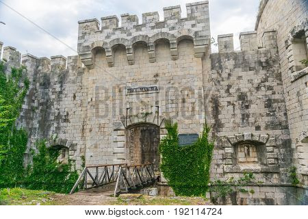Entrance To The Military Fortress Of Mamula. Montenegro, Boka-kotor Bay.