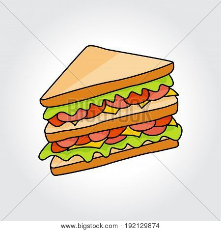 Sandwich vector icon. Design elements for style design.